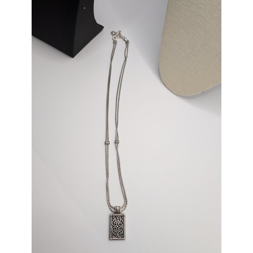 Brighton Rectangular Scroll Pendant Necklace 18 I… - image 3